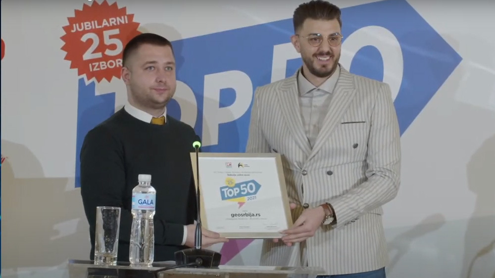 Priznanje RGZ-u - Geosrbija proglašena u Top 50 najboljih sajtova u Srbiji