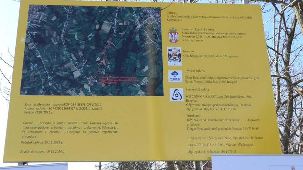 Kragujevac dobija ukupno 330 kilometara nove kanalizacione mreže