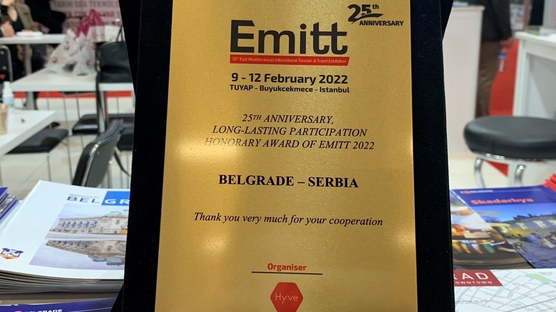 Nagrada Turističkoj organizaciji Beograda za dugogodišnje partnerstvo