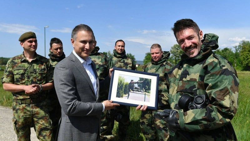 Stefanović na snimanju projekta Vojnik na jedan dan