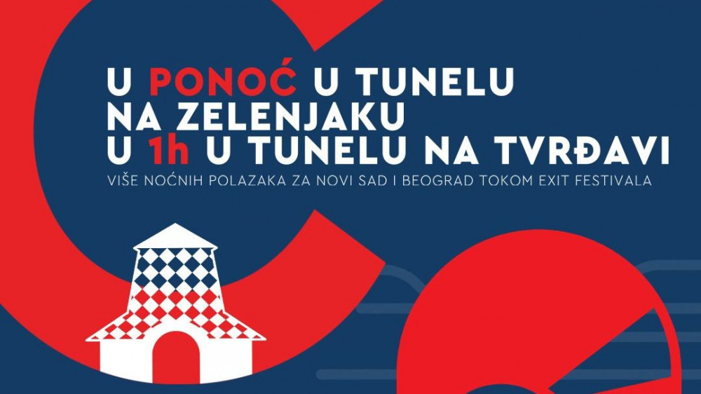 Specijalni polasci na relaciji Beograd – Novi Sad tokom festivala EXIT