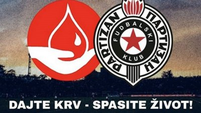 Akcija dobrovoljnog davanja krvi na platou ispred FK Partizan