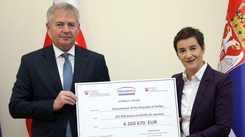 Zahvalnost Slovačkoj na donaciji vakcina u vrednosti od 6,3 miliona evra